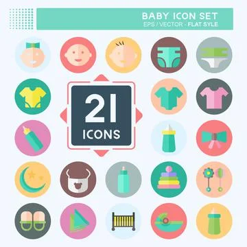 Icon Set Baby - Flat Style - Simple illustration イラスト素材