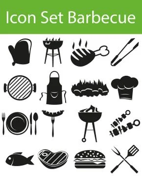 Icon Set Barbecue Stock-Illustration
