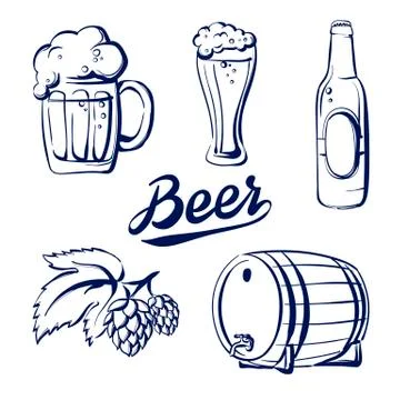 Icon set beer Stock Illustration