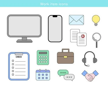 Icon set for business scenes Stock Illustration