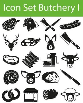 Icon Set Butchery I Illustrazione stock