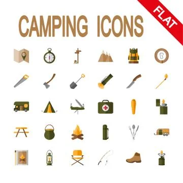 Icon set Camping Stock Illustration