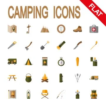 Icon set Camping Stock Illustration
