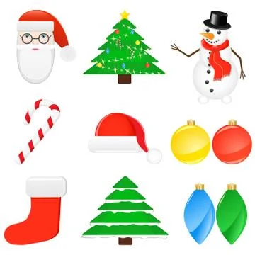 Icon Set Christmas Stock Illustration