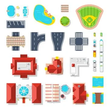 Icon Set Of City Elements イラスト素材