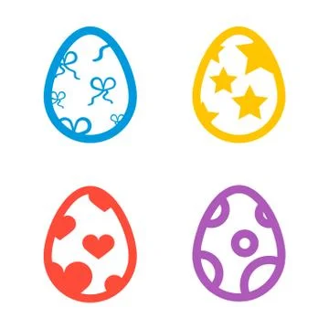 Icon set of colored Easter eggs Holiday icon vector Stock Illustration
