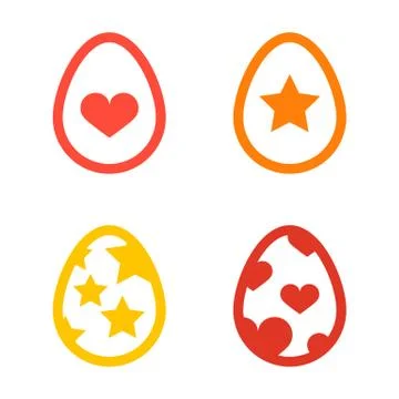 Icon set of colored Easter eggs Holiday icon vector Stock Illustration