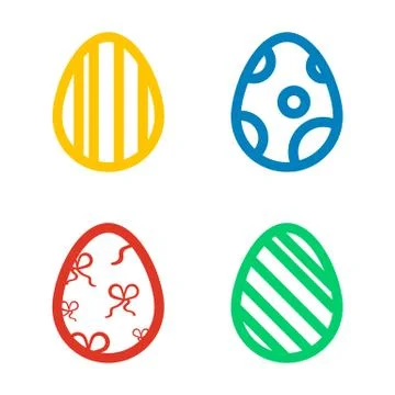 Icon set of colored Easter eggs Holiday icon vector Stock Illustration