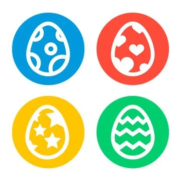 Icon set of colored Easter eggs Holiday icon vector Stock Illustration