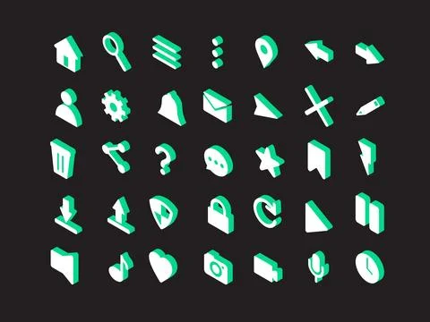 Icon set common ui Stock Illustration