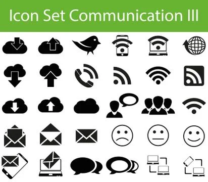 Icon Set Communication III Illustrazione stock