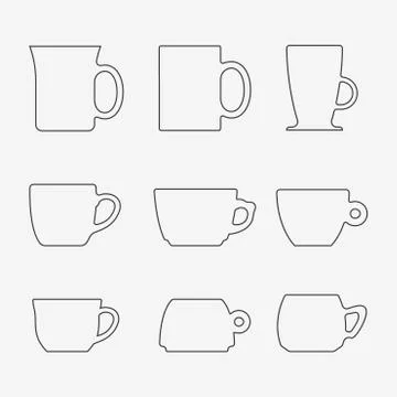 Icon Set of cups Illustrazione stock