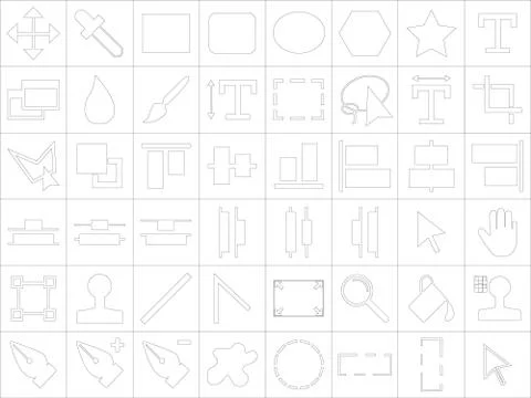 Icon set of design tools Stock Illustration