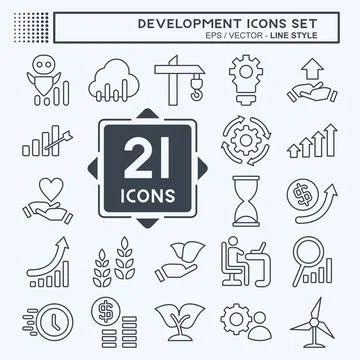 Icon Set Development. related to Education symbol. line style Illustrazione stock