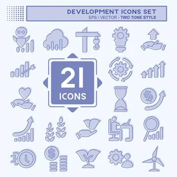 Icon Set Development. related to Education symbol. two tone style Illustrazione stock
