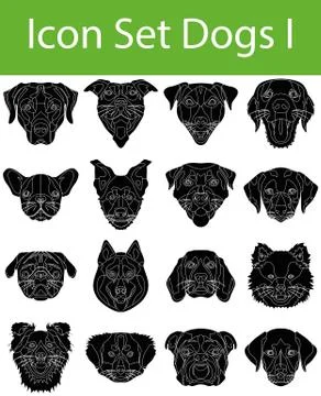 Icon Set Dogs 스톡 일러스트