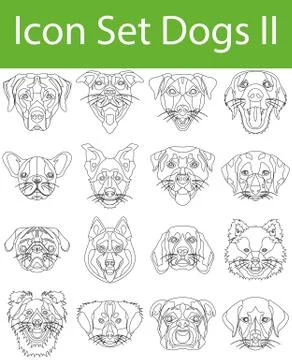 Icon Set Dogs Stock Illustration