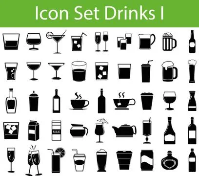 Icon Set Drinks I Stock Illustration