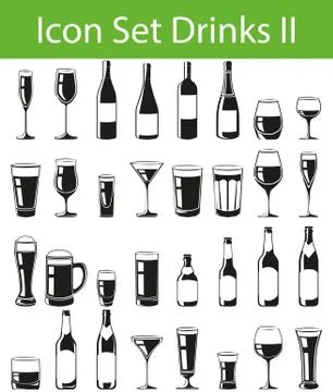 Icon Set Drinks Illustrazione stock
