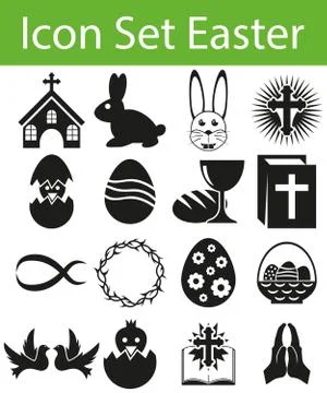 Icon Set Easter Stock Illustration