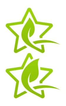 Icon set. Eco star Stock Illustration