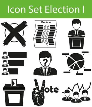 Icon Set Election Illustrazione stock