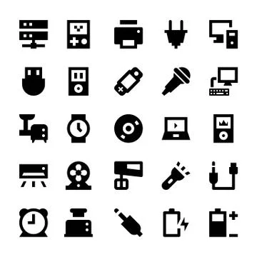 Icon Set of Electronic Devices Stock Illustration