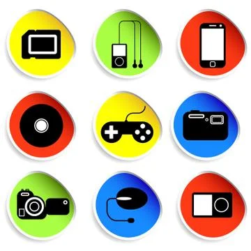 Icon set of electronic gadgets Illustrazione stock