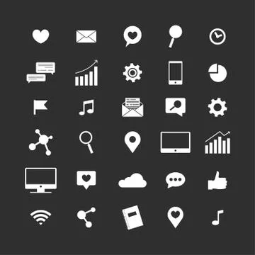 Icon set of electronics Stock Illustration