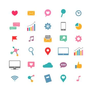 Icon set of electronics Stock Illustration