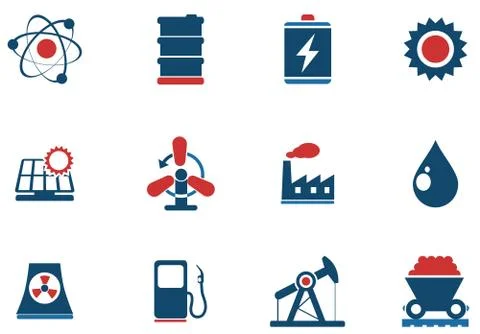 Icon Set, Energy and Industry Stock Illustration