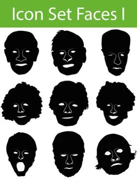 Icon Set Faces  Stock-Illustration