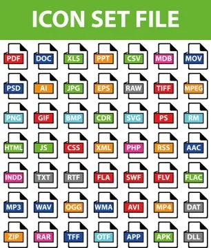Icon Set File Stock Illustration