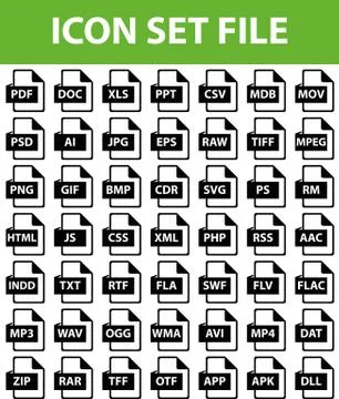 Icon Set File Stock Illustration