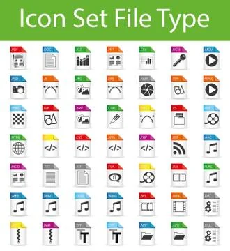 Icon Set File Stock Illustration