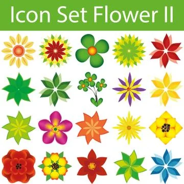 Icon Set Flower II Stock Illustration