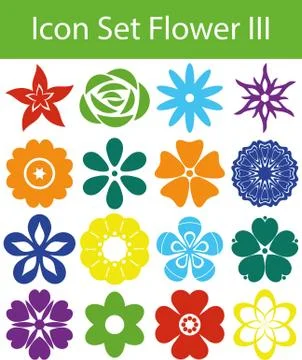 Icon Set Flower III Illustrazione stock