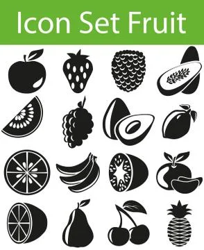 Icon Set Fruit Stock Illustration