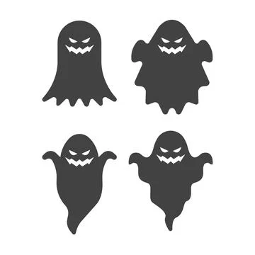 Icon set ghost halloween icon flat vector illustration Stock Illustration