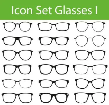Icon Set Glasses I Illustrazione stock