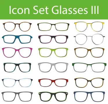 Icon Set Glasses III Stock Illustration