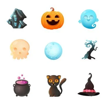 Icon set Halloween Stock Illustration