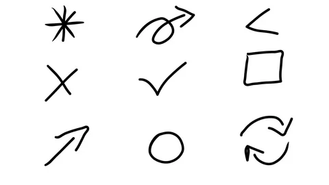 Icon Set Hand Drawn Doodle Scribble Animation Sketch Video stock 139836736