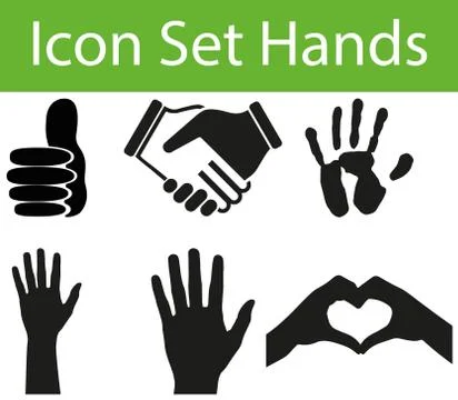 Icon Set Hands I Stock Illustration