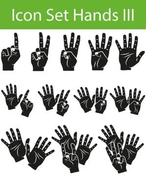 Icon Set Hands 스톡 일러스트