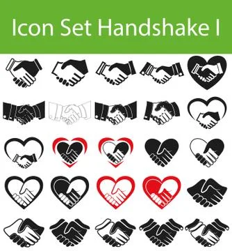 Icon Set Handshake Stock-Illustration