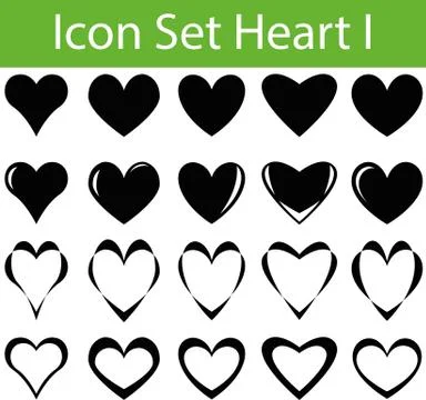Icon Set Heart I Stock Illustration