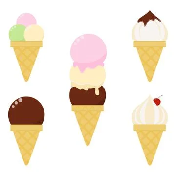 Icon Set Ice Cream Ilustración de archivo