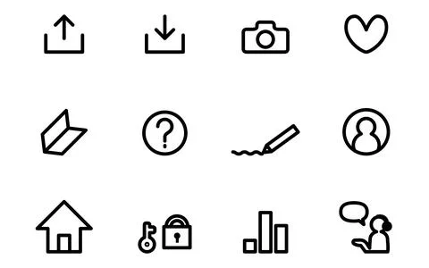 Icon set Image of the icon used in the app Stock Illustration