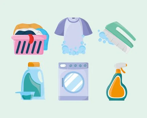 Icon set laundry Stock Illustration